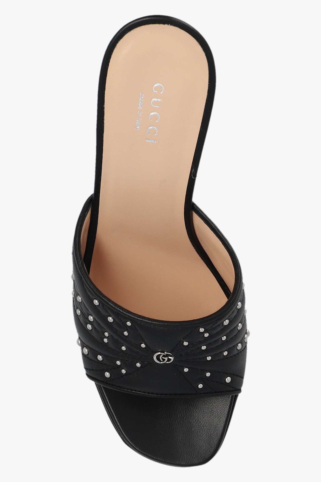 Studded hot sale black mules